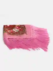 Индиго женский русский платок, с бахромой