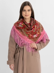 Женский русский платок, с бахромой