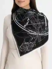 Черный платок шелковый на голову и на шею