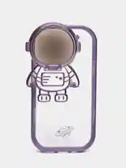 Фиолетовый чехол для iPhone 15 Pro Max, 15 Pro, 11, 12, 13, 14, 14 Pro, 13 Pro, 12 Pro КОСМОНАВТ