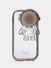 Черный чехол для iPhone 15 Pro Max, 15 Pro, 11, 12, 13, 14, 14 Pro, 13 Pro, 12 Pro КОСМОНАВТ