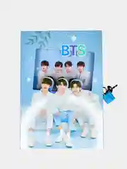Синий блокнот k-pop BTS в подарочной коробке с замком
