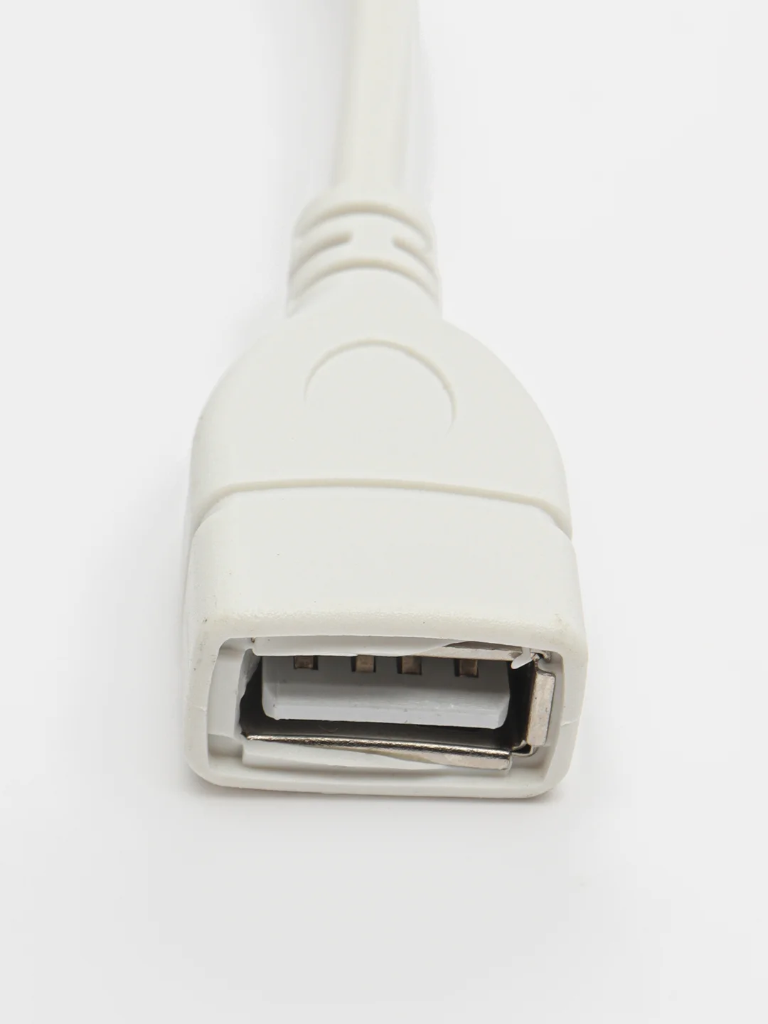 Белый кабель удлинитель USB с выключателем, 2 А, 0.3 м