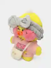 Желтый мягкая утиная игрушка Mimis Lalafanfan, с розовыми щёчками
