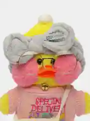Желтый мягкая утиная игрушка Mimis Lalafanfan, с розовыми щёчками