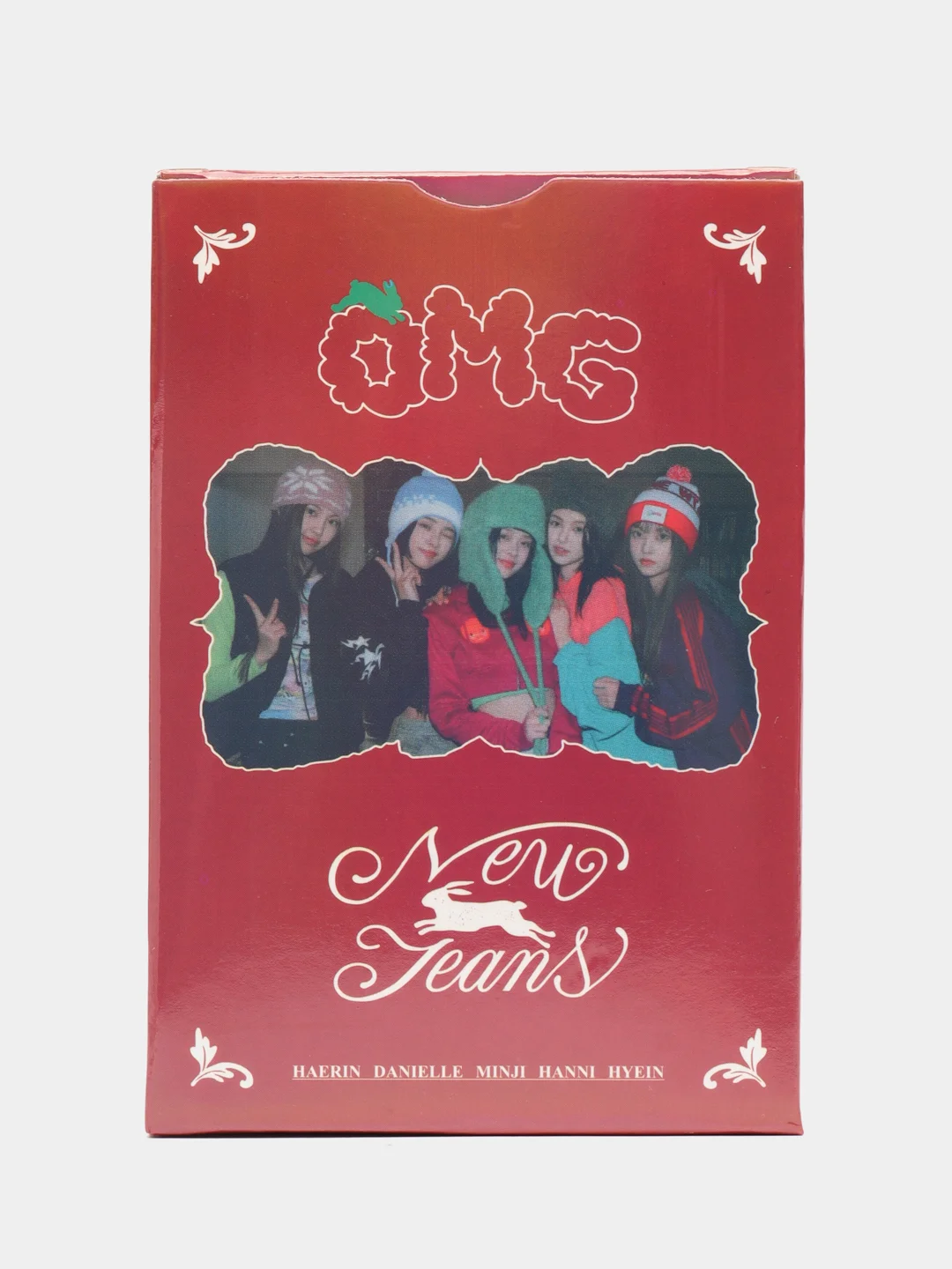 Бордовый карточки женской kpop группы NewJeans, 55 штук