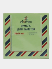 Самоклеящийся блок стикеры Attomex 76*76 мм, 100 листов, зеленый  2010711