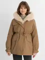 Песочный хаки парка женская, пуховик женский, куртка зимняя женская