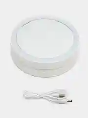 Белый зеркало настольное с подсветкой круглое
