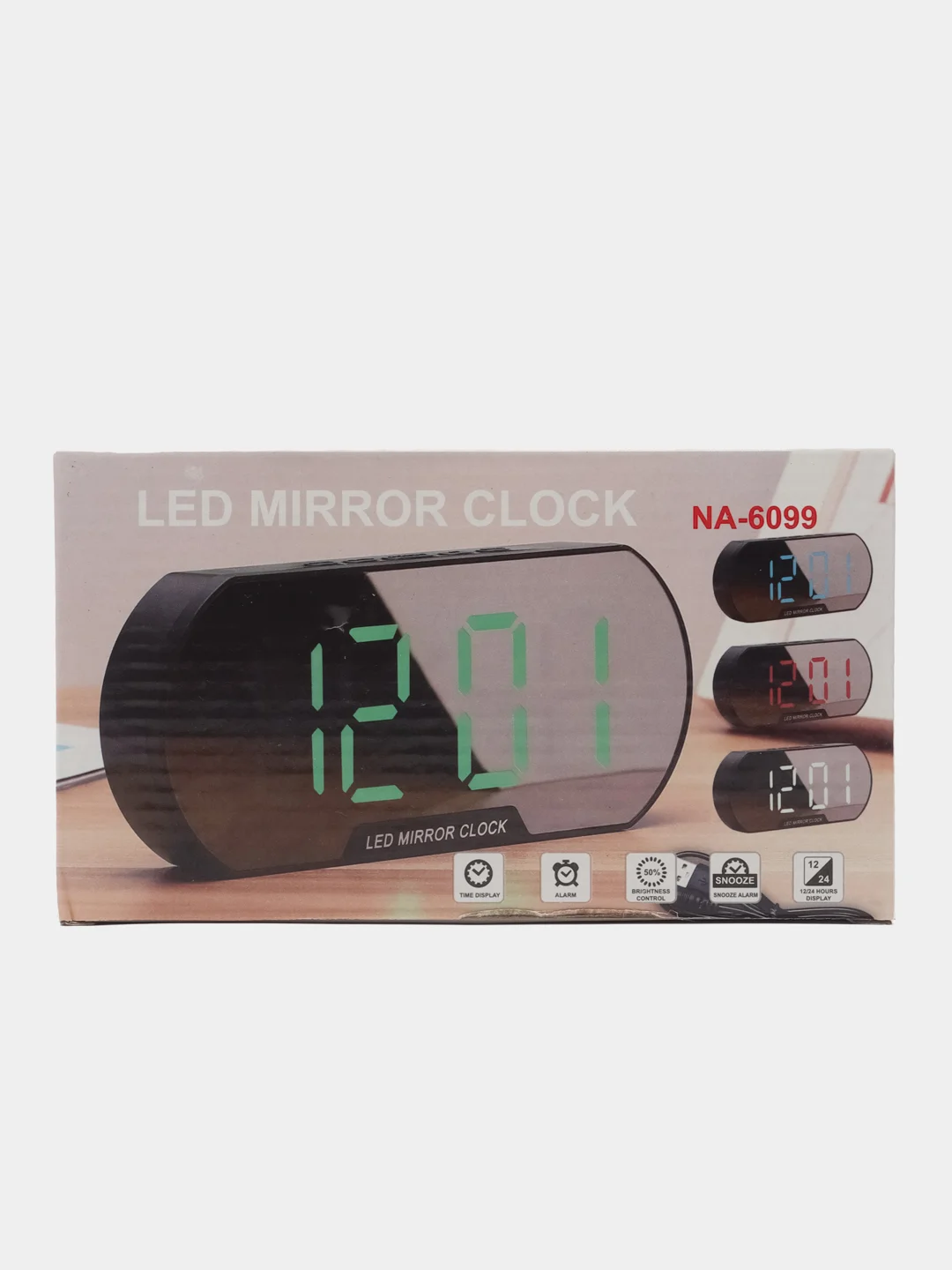 Хром настольные LED-цифровые часы, будильник, термометр