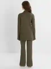 Зелёный хаки костюм женский лапша
