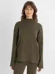 Зелёный хаки костюм женский лапша