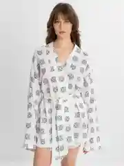 Белый пижама женская двойка шорты кимано
