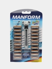 Станок для бритья бритва для мужчин MANFORM X3 PREMIUM COMFORT с тремя лезвиями, 21  штука