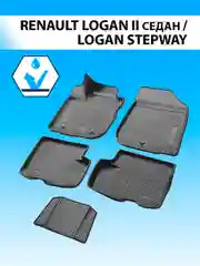 Коврики в салон Rival Renault Logan II SD 14- / Logan Stepway SD 18-, полиуретан, 14702001