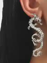 Серебряный серьги "Драконы", массивные