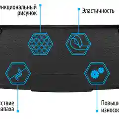 Коврик в багажник Rival Skoda Karoq FWD 2020-н.в./Volkswagen Taos FWD 2021-н.в., 15106002