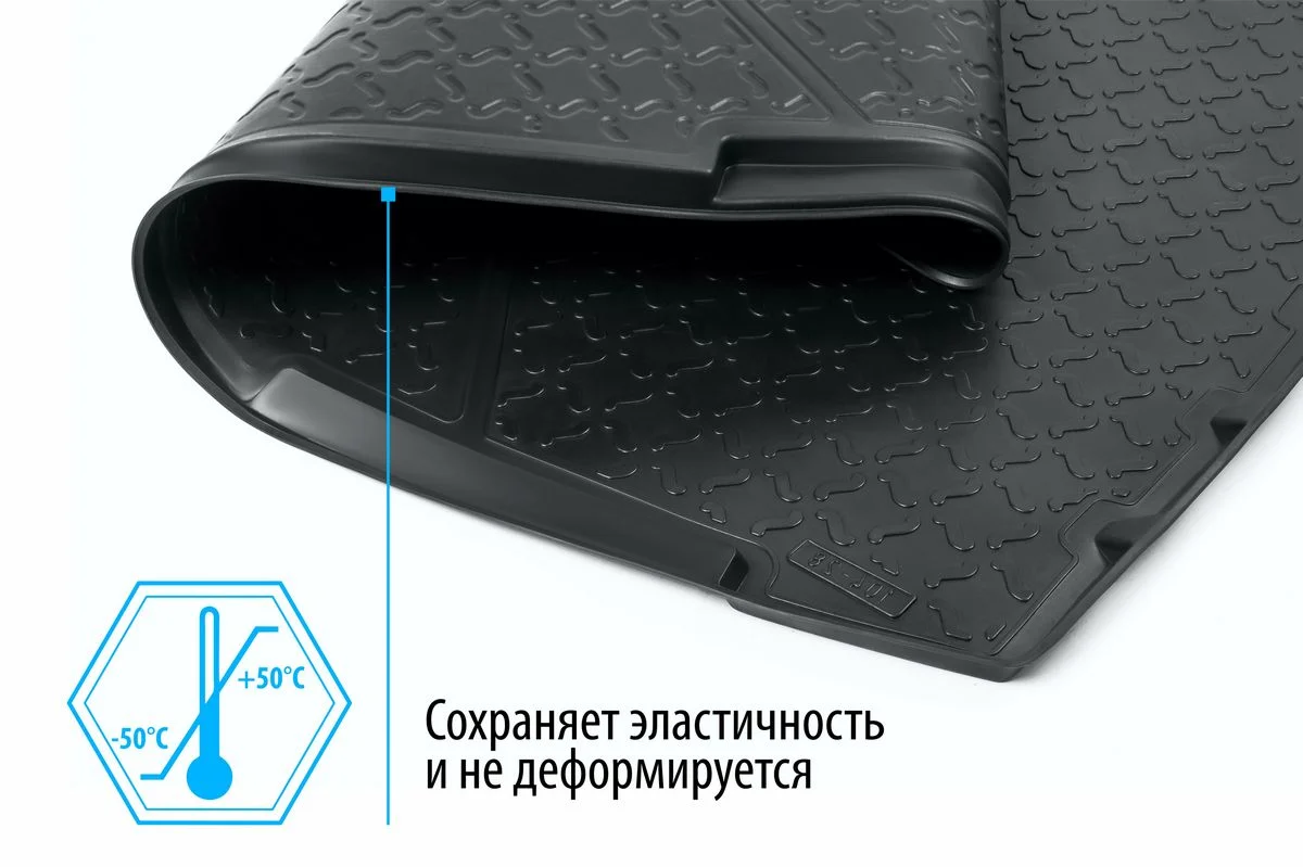 Черный коврик в багажник Rival для Toyota Camry XV70 седан 2018-2021 2021-, полиуретан, 15701004