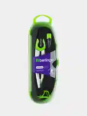Готовальня Berlingo "Optimum", 3 предмета, циркуль 135мм, пластиковый футляр, зеленый
