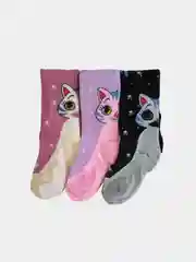 Сиреневый колготки детские для девочки, комплект 3 шт