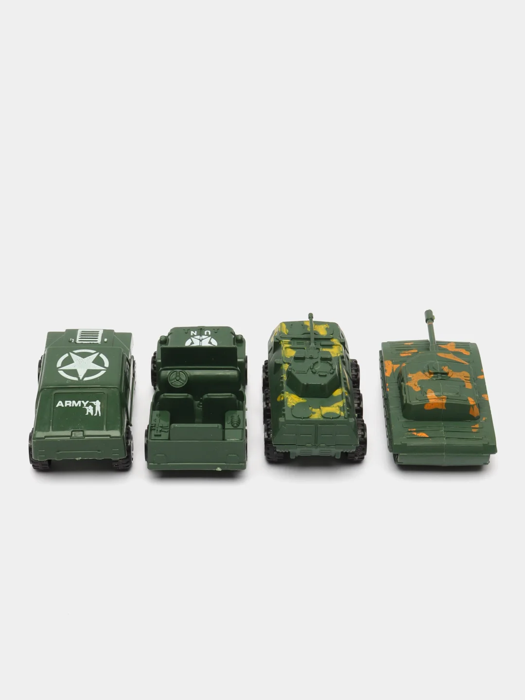 Набор военной техники 4 шт., модельки машин, танк, набор игрушечных военных машин