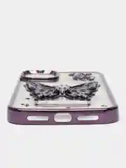 Аметистовый чехол на Айфон Apple IPhone  11 12 13 14 Pro Max с подставкой бабочка
