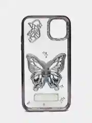 Аметистовый чехол на Айфон Apple IPhone  11 12 13 14 Pro Max с подставкой бабочка