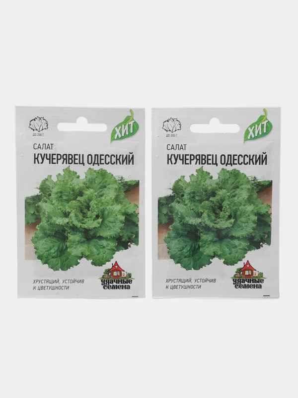 Семена Салат "Кучерявец Одесский" хрустящий, набор 1 и 2 пак, 0,5 г серия ХИТ х3