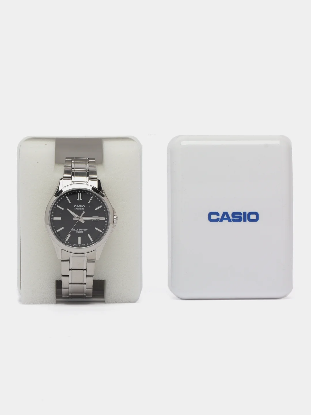 Серебряный японские наручные часы Casio Collection MTS-100
