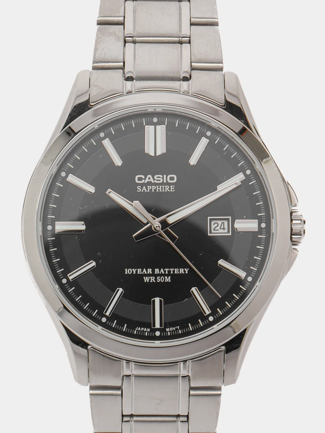 Серебряный японские наручные часы Casio Collection MTS-100