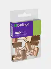 Зажимы для бумаг 19мм, Berlingo 10 шт, цветные, ПВХ упак., европодвес, розовое золото