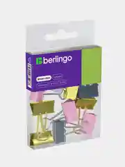 Зажимы для бумаг 19мм, Berlingo 10 шт, цветные, ПВХ упак., европодвес, розовый и золотой