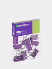Зажимы для бумаг Berlingo, 10 штук, 19мм, цветные, фиолетовые