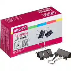 Зажимы для бумаг 15мм, 25мм, 51мм,  Attache 12шт/уп Attache