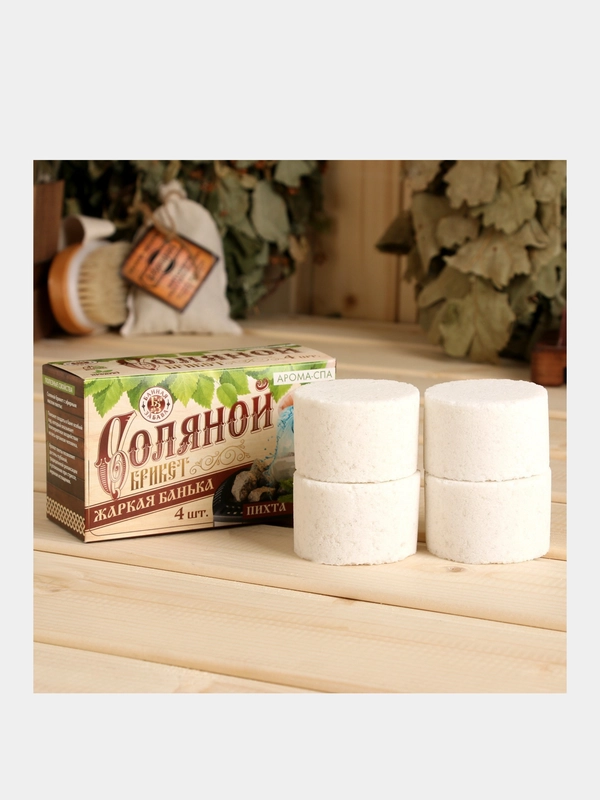 Соляной брикет для бани и сауны, 4 шт, вес 350 гр
