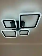 Черный люстра светодиодная потолочная с пультом управления, 84W, до 12 кв.м