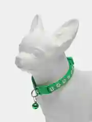 Зеленый ошейник для кошек и собак мелких пород с колокольчиком