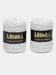 Белый шнур для вязания, хлопковый, 3 мм, 2 штуки по 100 м