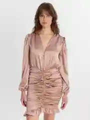 Бронзовый платье шелковое женское