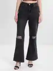 Серый джинсы женские, клеш