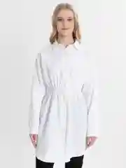 Белый платье на резинке, оверсайз