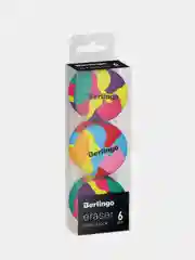 Ластик Berlingo "Color Block", 6шт, круглый, 36*36*11мм, PVC бокс