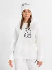 Белый спортивный костюм, женский, тройка: толстовка, брюки, шапка