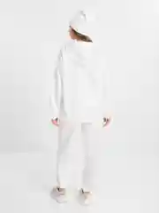 Белый спортивный костюм, женский, тройка: толстовка, брюки, шапка