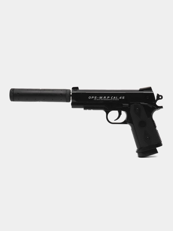 Игрушка металлический пистолет "Airsoft Gun" C.9+, с глушителем