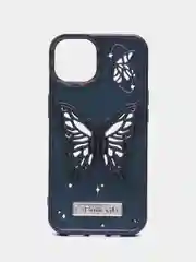 Фиолетовый чехол на Айфон Apple IPhone  11 12 13 14 Pro Max с подставкой бабочка