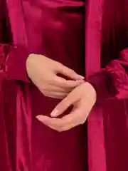 Бордовый женская пижама, велюровая, черная