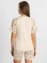 Кремовый пижама женская с шортами