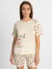 Кремовый пижама женская с шортами