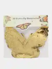 Золотой наклейки интерьерные 3D бабочки на стену, 12 штук